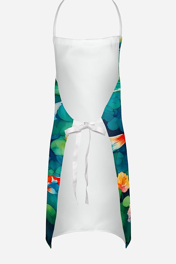 Caroline's Treasures Koi Fish Apron Cooking Kitchen Server Baking Crafts Gardening for Adult Women Men, Unisex, Large, Multicolor