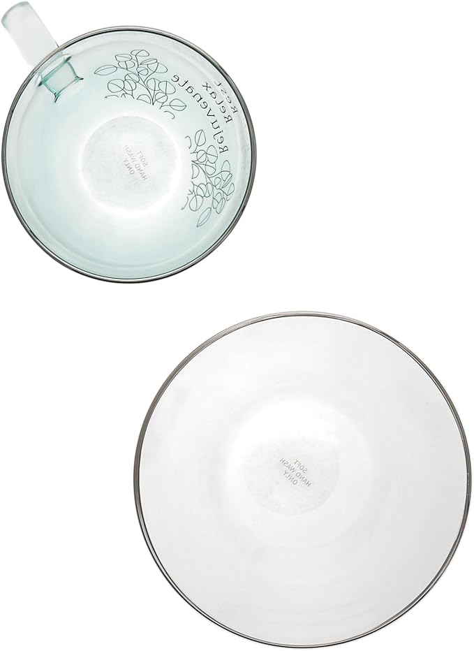 Pavilion Gift Company - Rest Relax Rejuvenate - 7 oz Teacup And 5.25" Saucer Plate Set Expresso Shot Tea Party Cappuccino Coffee Mug Drinkware Glass Tranquil Self Care Affirmations Positivity