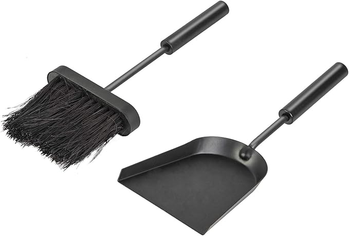 Hearth Tidy Set, All Black, Wood Stove Tool Set, Fireplace Companion Set