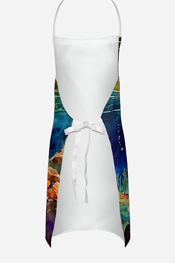 Caroline's Treasures Loggerhead Sea Turtle Apron Cooking Kitchen Server Baking Crafts Gardening for Adult Women Men, Unisex, Large, Multicolor