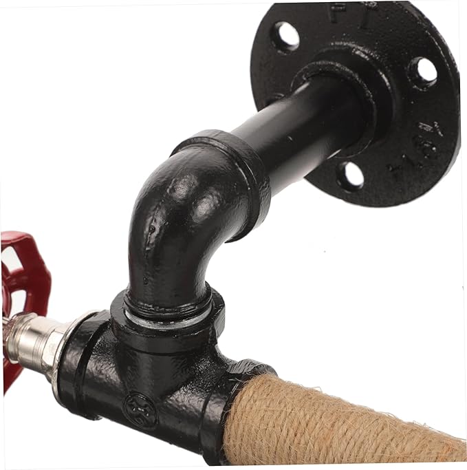 Tofficu Industrial Wall Mount Paper Towel Holder Vintage Iron Pipe Design Multi-Purpose Towel Hanger for Kitchen and Bathroom Sturdy Stainless Steel Easy Installation