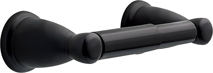 Franklin Brass Kinla Spring (1-Pack) Toilet Paper Holder Matte Black Tissue Roll Spring-Loaded Rod, Organization and Storage, Wall Mounted Bathroom Accessories KIN50-MB