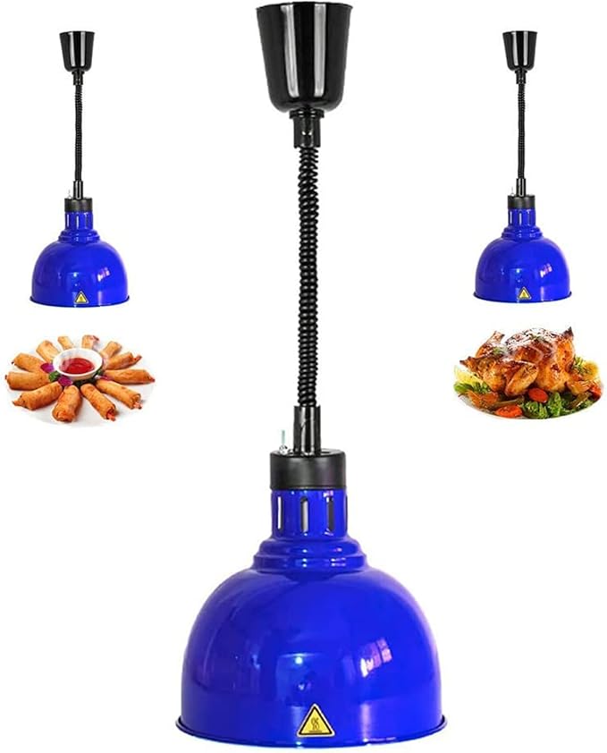 Food Heating lamp Commercial, Hanging Food Heater lamp, Suitable for Buffet Professional Kitchen Heating Equipment, Suitable for Buffet Food Court Restaurants, Restaurant Equipment (Blue)