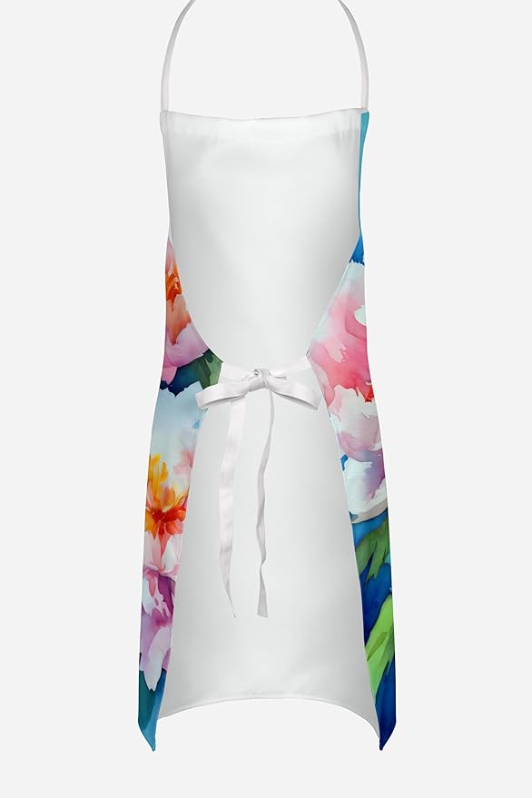 Caroline's Treasures Peonies in Watercolor Apron Cooking Kitchen Server Baking Crafts Gardening for Adult Women Men, Unisex, Large, Multicolor