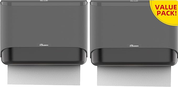 Commercial Paper Towel Dispenser Wall Mount Classicseries Slimfold Hand Towels Holder for Sanitary Pack of 2 Dark Gray