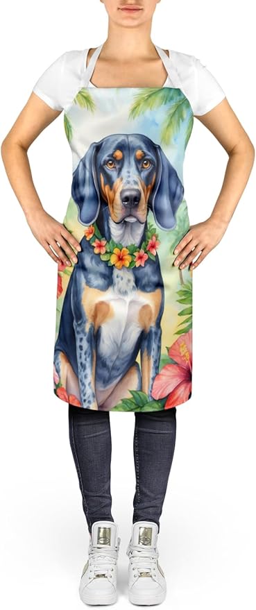 Caroline's Treasures Bluetick Coonhound Luau Apron Cooking Kitchen Server Baking Crafts Gardening for Adult Women Men, Unisex, Large, Multicolor