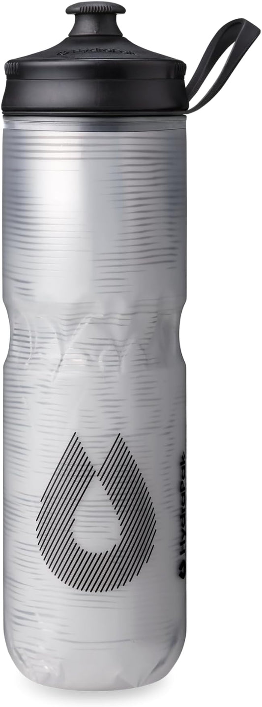 HydraPak | Polar Bottle - Polar Sport Insulated Water Bottle - BPA-Free, Sport & Bike Squeeze Bottle with Handle (Pulse White, 700ml / 24oz)