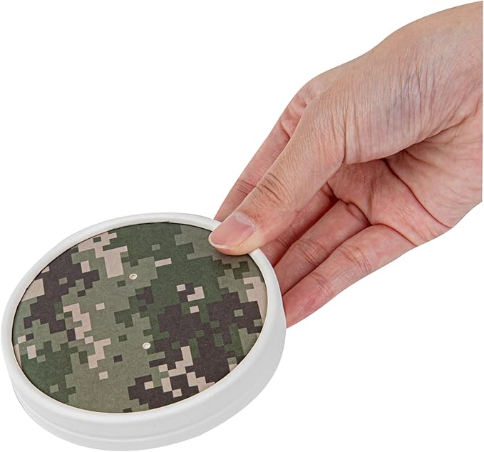 Restaurantware LIDS ONLY: Bio Tek Soup Container Lids 200 Disposable Bowl Lids For 12 Ounce Soup Cups - Containers Sold Separately Vented Camouflage Paper Soup Container Lids Round