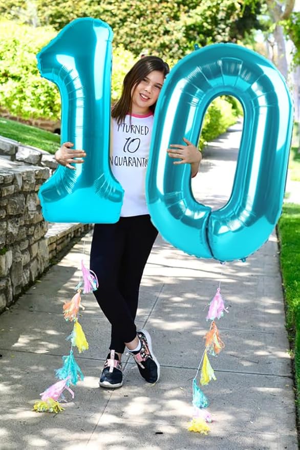 Balloon Numbers 40 Inch Big 0 Light Blue Balloon Numbers for Birthday Decoration, Baloon for 10 20 30 40 100 2025 Graduation Decor Wedding Anniversaries Party