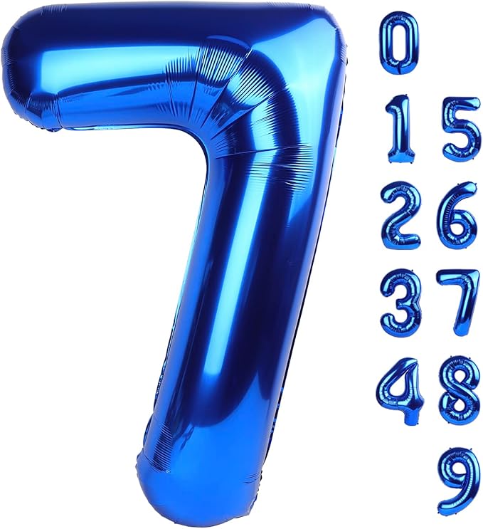 40 Inch Navy Blue 7 Balloon Numbers, Six Seven Birthday Decorations, 7 17 27 70 Year Old Balloon, Balloon Number for Engagement, Wedding