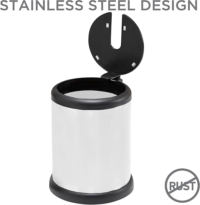 Bath Bliss Toilet Brush and Holder | Self Closing Lid | 360 Degree Brush Head | Bathroom Cleaning | Compact Size | Storage and Organization | White (Pack of 2)