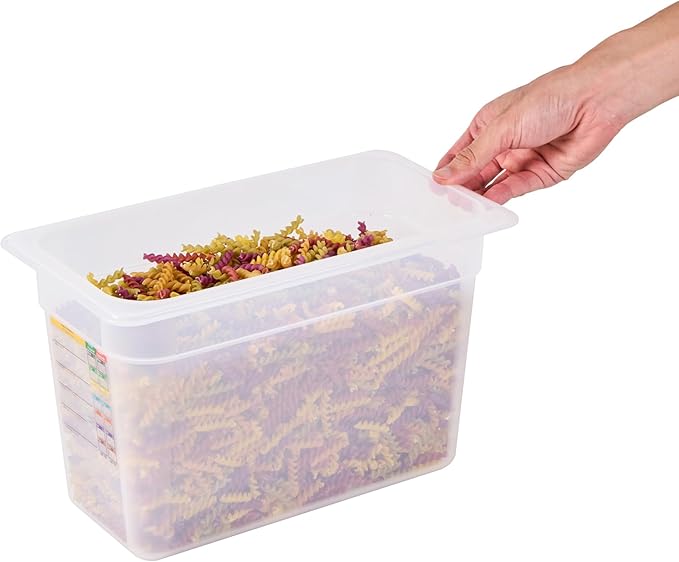 Restaurantware Food Storage Container 10 Pack of 12.7 x 6.8 x 7.8 Inches Plastic Stackable Storage Box White Reusable Label Container Dishwasher Safe For Restaurants And Kitchens
