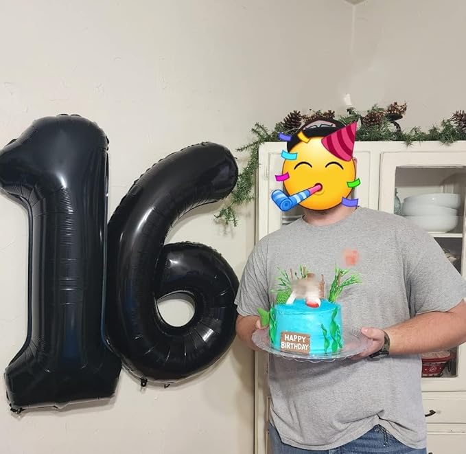 60Th Birthday Decorations For Men, Black Party Decoration for Women Adults Parents, Big Number 60 Balloons for 60th Birthday Party Decorations