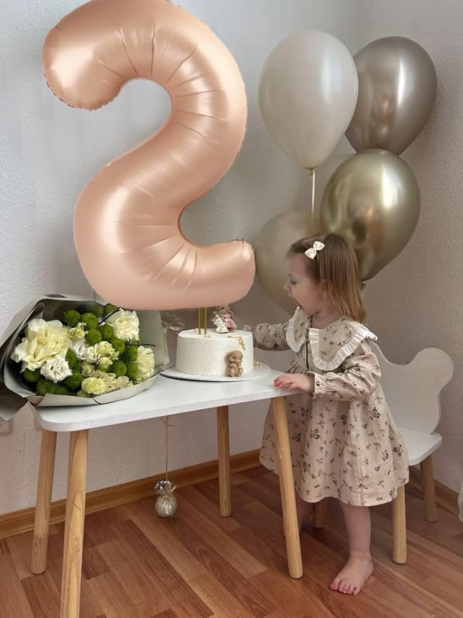 40 Inch Number 8 Balloon, Light Brown 8 18 28 80 Birthday Balloons for Men Boys, 8th Birthday Decorations Party Supplies, Wedding, Graduations