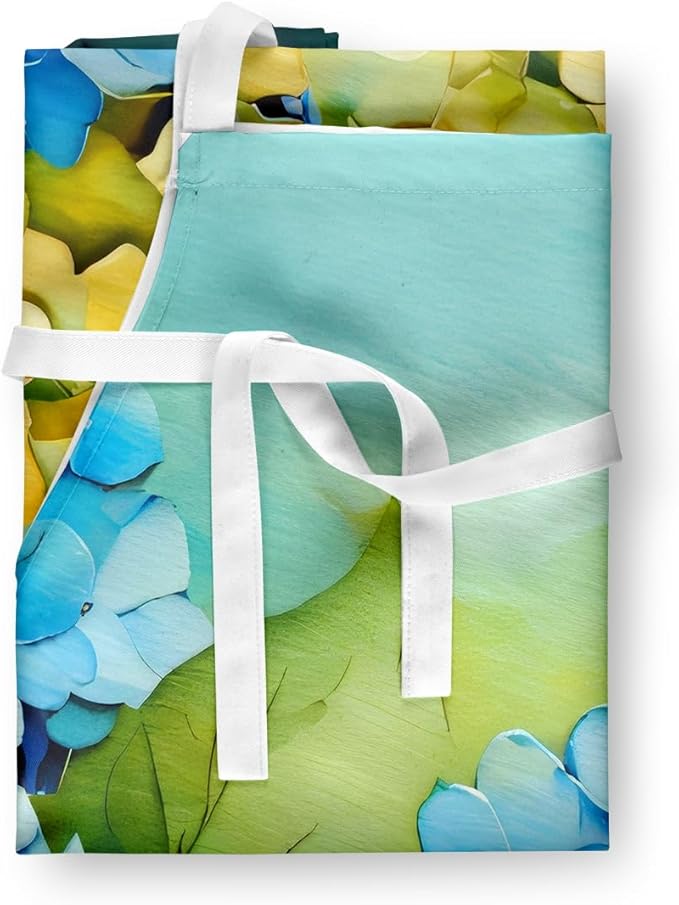 Caroline's Treasures Hydrangeas in Watercolor Apron Cooking Kitchen Server Baking Crafts Gardening for Adult Women Men, Unisex, Large, Multicolor