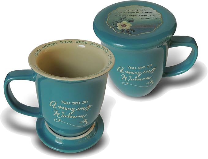 Abbey Gift Amazing Woman Ceramic Mug and Coaster Set, multicolor, "4 1⁄2 by 10 1⁄8 by 1""" (56876T)