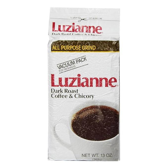 Luzianne Coffee & Chicory Dark Roast Ground Coffee, 13oz Bag (Pack of 12)