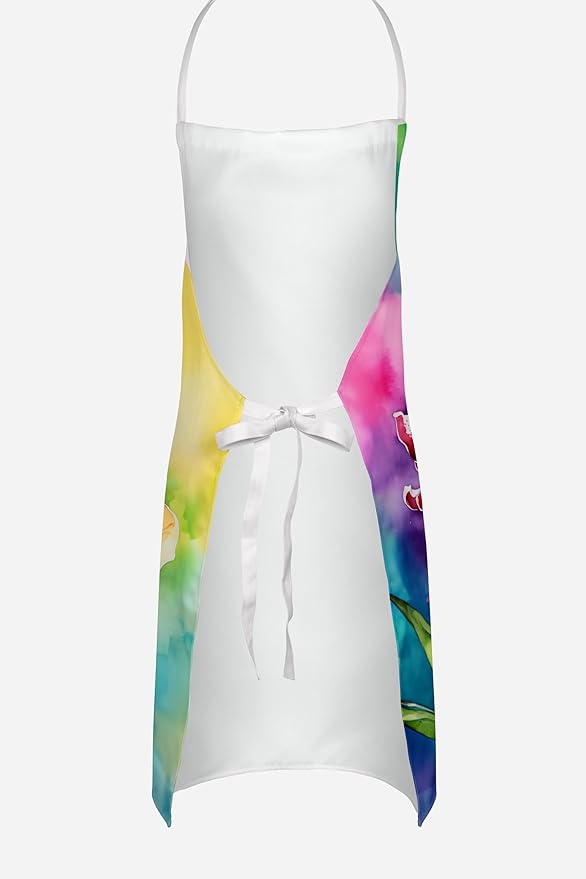Caroline's Treasures Orchids in Watercolor Apron Cooking Kitchen Server Baking Crafts Gardening for Adult Women Men, Unisex, Large, Multicolor