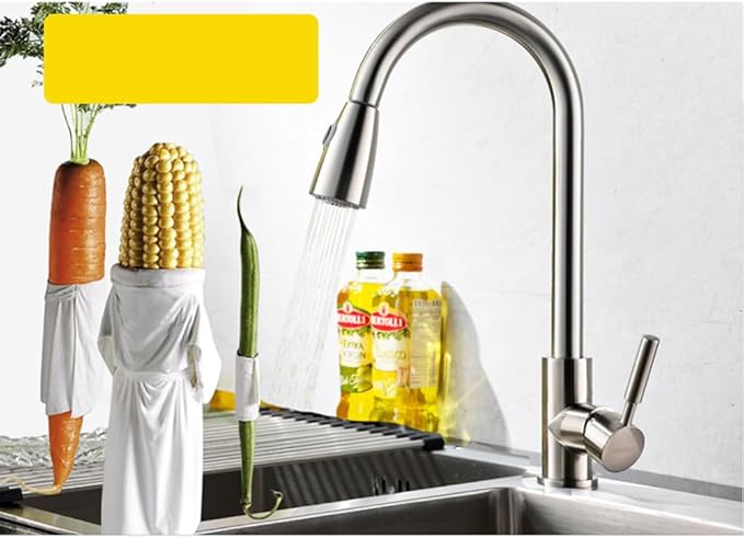 Cabilock Kitchen Pull Out Faucet Sprayer Nozzle with 2 Spray Settings Brushed Texture Water Saving Sink Spray Head Easy Install Replacement for Bathroom Basin 3.83 X 2.04 X 2.04 Inch