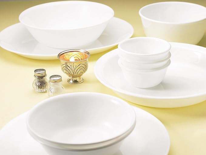 Corelle J2206-N CP-8903 Square Plate, Width: 6.5 Inches (16.5 cm), Shatter-Resistant, Lightweight, Winter Frost White, Small