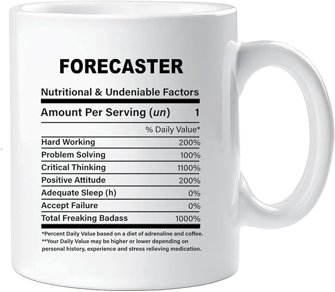 Funny Gift for Forecaster, Forecaster Nutrition Mug, Best Forecaster Gift Ideas, Graduation, Funny Forecaster Birthday Mug