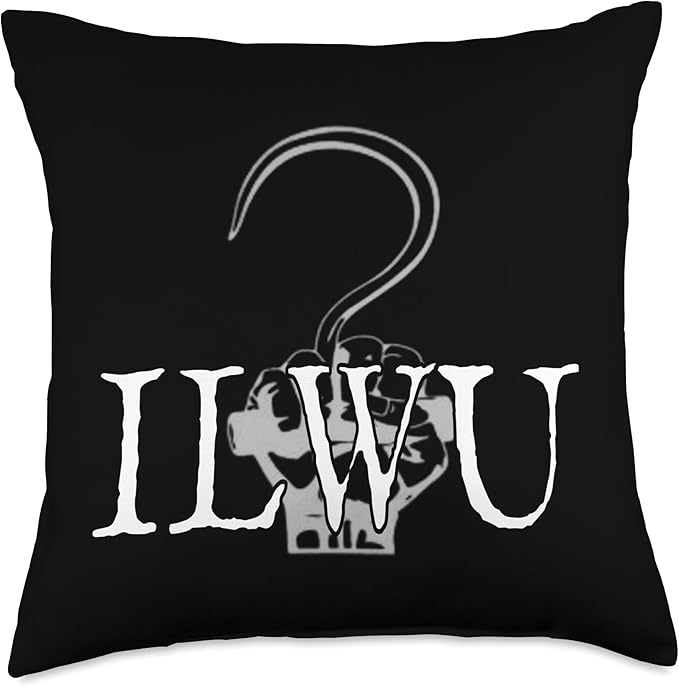 ILWU LONGSHORE CARGO HOOK Throw Pillow