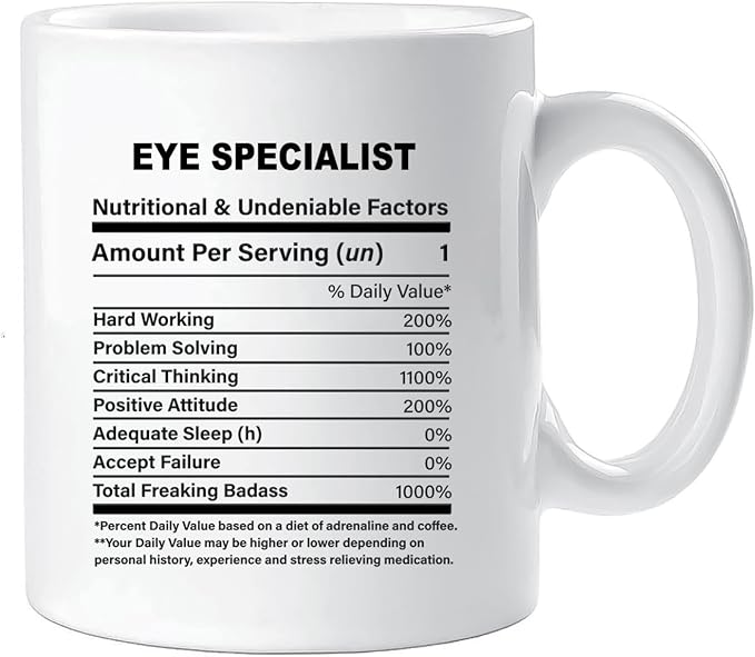 Funny Gift for Eye Specialist, Eye Specialist Nutrition Mug, Best Eye Specialist Gift Ideas, Graduation, Funny Eye Specialist Birthday Mug