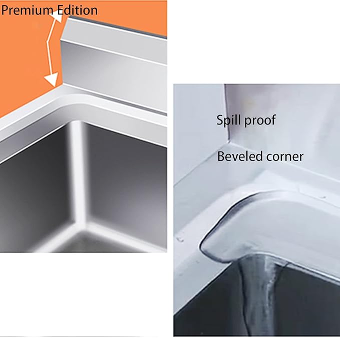 Kitchen Sink with Bracket, Commercial Stainless Steel Sink,Free Standing Utility Sink for Garage, Restaurant, Kitchen, Laundry Room, Outdoor,70cm/27.5in
