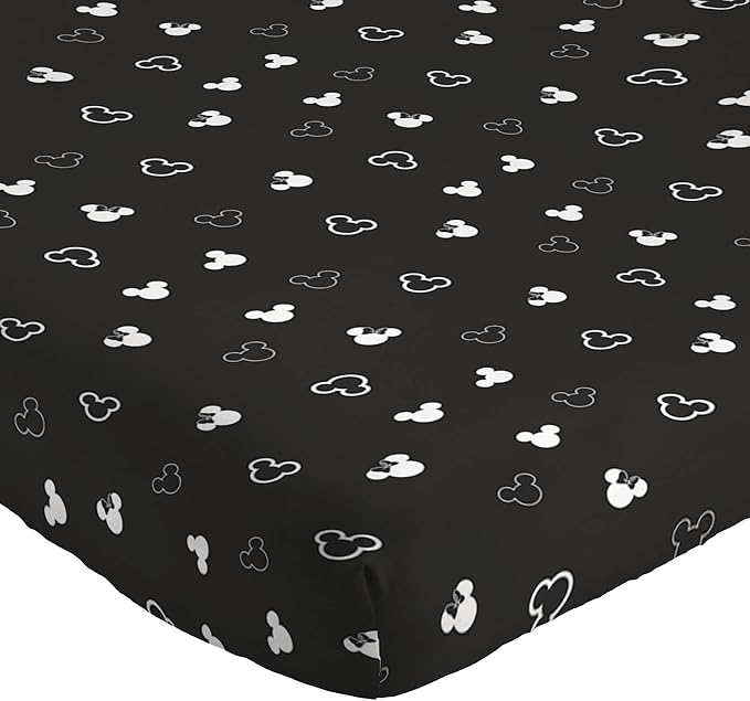 Jay Franco Kids Sheet Set with Fitted, Flat Sheets & Pillow Cover - Ultra-Soft Bedding with Pillowcase for Room Decor, Black - Mickey and Friends, 3 Piece Twin