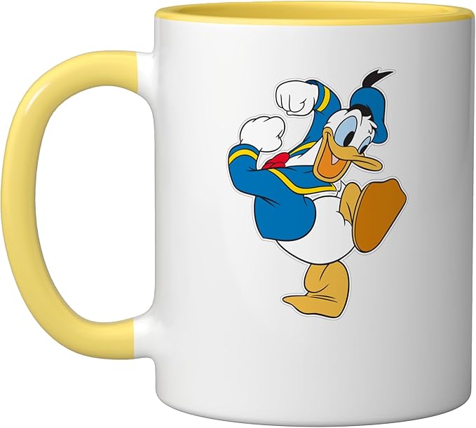 Disney Donald Duck Ready To Go Ceramic Mug, Yellow/White