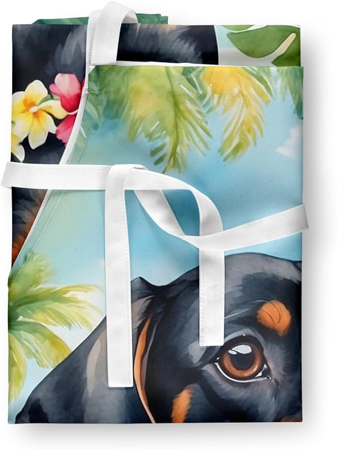 Caroline's Treasures Dachshund Luau Apron Cooking Kitchen Server Baking Crafts Gardening for Adult Women Men, Unisex, Large, Multicolor