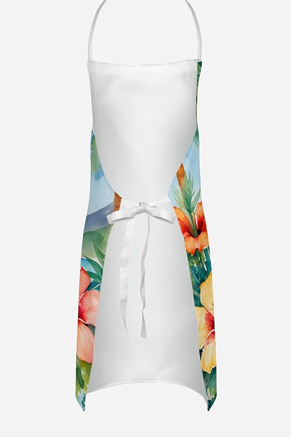 Caroline's Treasures Norwegian Elkhound Luau Apron Cooking Kitchen Server Baking Crafts Gardening for Adult Women Men, Unisex, Large, Multicolor