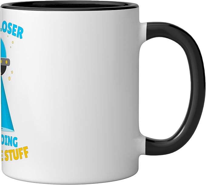 Get in, Loser We're Doing Bunghole Stuff Funny Alien Ceramic Mug, Black/White