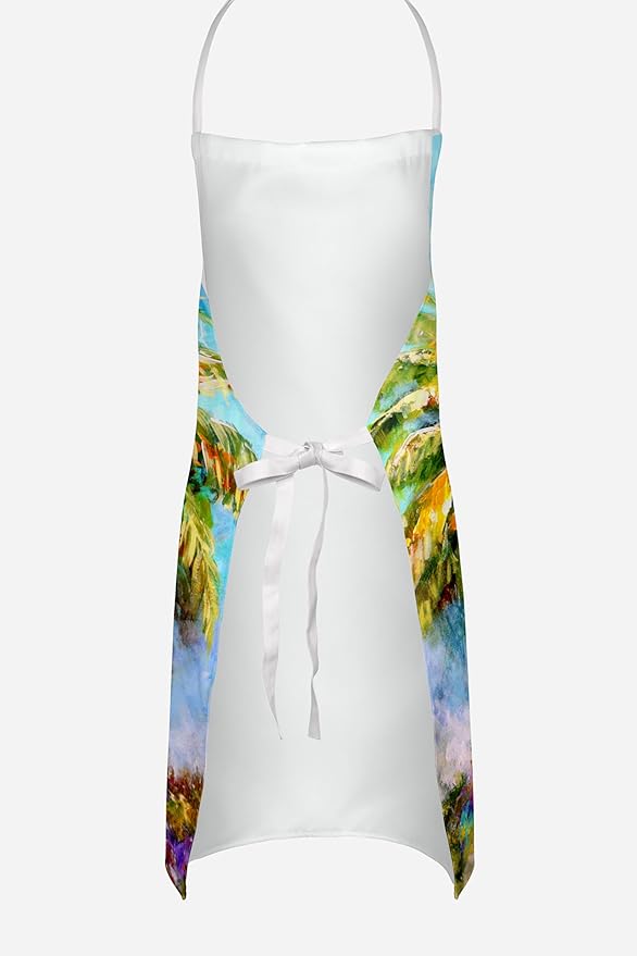 Caroline's Treasures Summer Breezes Palm Tree Apron Cooking Kitchen Server Baking Crafts Gardening for Adult Women Men, Unisex, Large, Multicolor