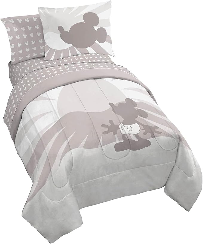 Jay Franco Disney Mickey Mouse Full Size Comforter Set - 7 Piece Bedding Includes Sheet Set & Pillow Covers - Super Soft Cozy Bedding
