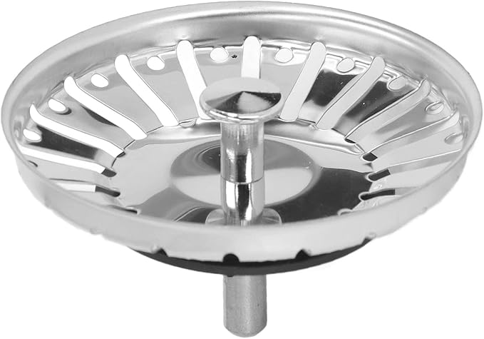 ZJchao Drain Strainer, Kitchen Drain Strainer, Rubber Stainless Steel, Thickening Basket for Standard Drains