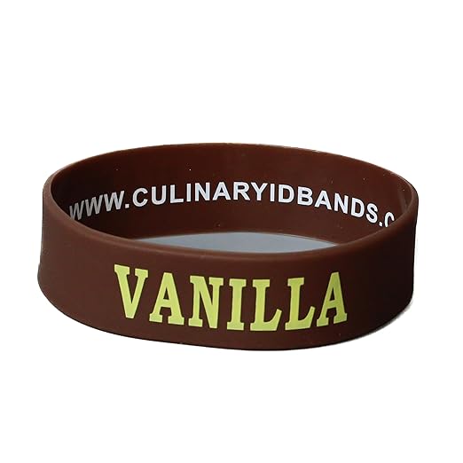 Culinary ID Bands Silicone Bottle Label, VANILLA” Print, Fits 16-24 oz Dredge Shaker and Squeeze Bottles, Durable Food ID Band, Professional-Grade, 1-Pack