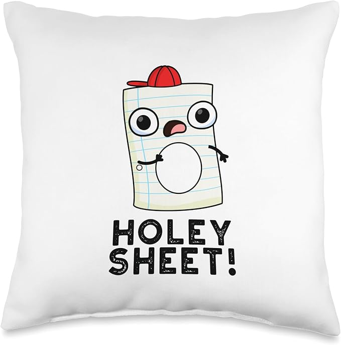 Holy Sheet Funny Paper Pun Throw Pillow