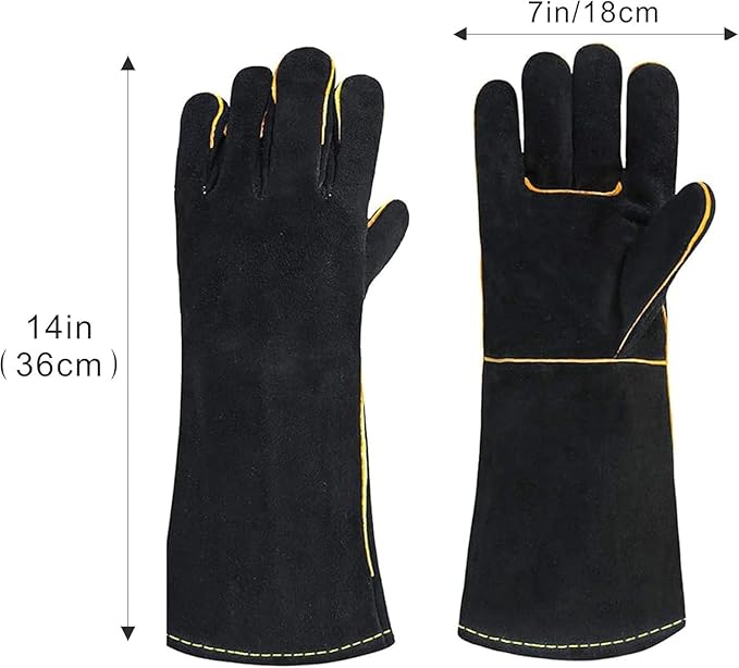 Heat Resistant Gloves for Grill BBQ,Long Sleeve Grill Gloves for Baking,Oven,Fireproof, Stove,Welder,Welding,Fireplace