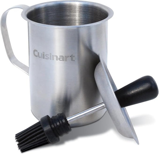 Cuisinart Sauce Pot and Basting Brush Set, 16 oz. Stainless Steel Grill Accessory with Silicone Basting Brush for Cooking & BBQ, Easy to Clean BBQ Accessories for Smoking and Grilling