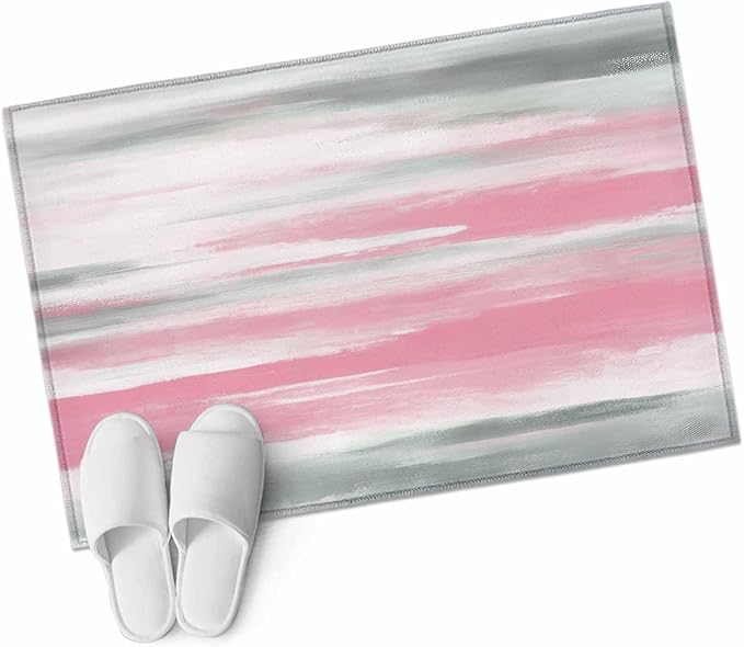 Area Rug 2x3ft, Pink Grey Mottled Texture Seamless Washable Rugs for Living Room Bedroom, Gradient Abstract Art Soft Non-Slip Area Rugs Rectangle Floor Carpet for Dining Room