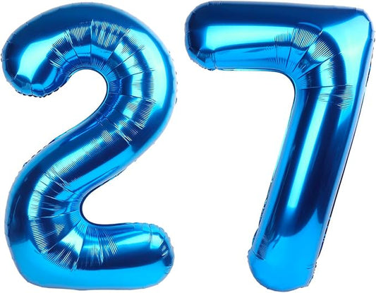 40 Inch Dark Blue 27 Number Balloons, 72 Balloons for Women Men, Birthday Party Decorations for Wedding, Anniversaries, Celebration Party, Graduation, Photo Prop