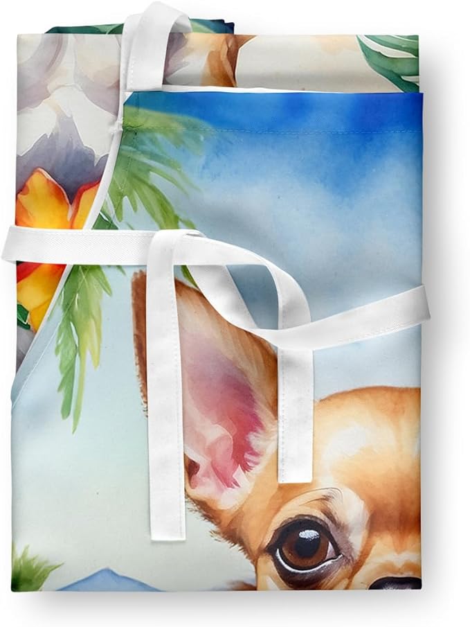 Caroline's Treasures Chihuahua Luau Apron Cooking Kitchen Server Baking Crafts Gardening for Adult Women Men, Unisex, Large, Multicolor