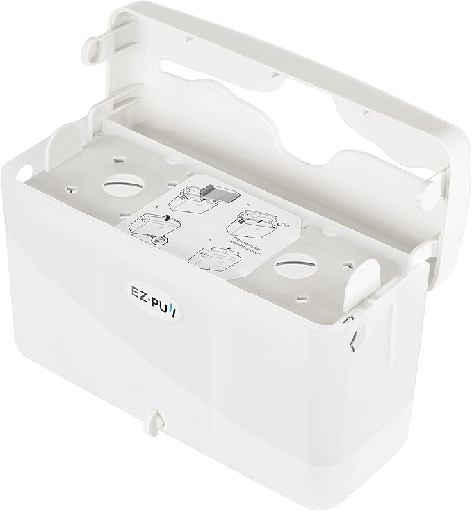 EZ-Pull Countertop SLIMFOLD Hand Towel Dispenser for Kitchen/Bathroom/Office/RV/Airbnb(Only Works with SLIMFOLD Paper), White 4600-EZ, EZbrnd 9" x 3.5" x 6"