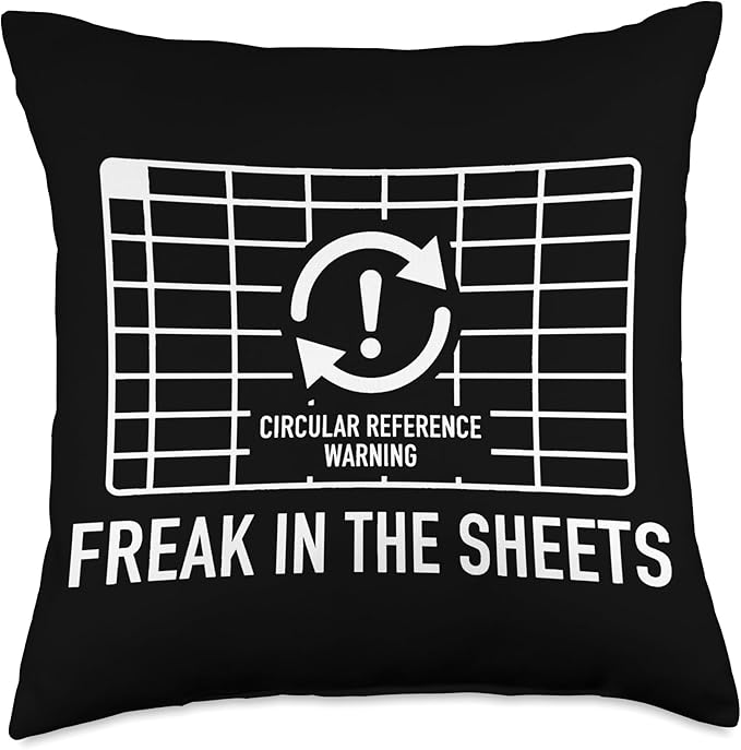 Circular Reference Warning Freak in The Sheets Spreadsheet Throw Pillow