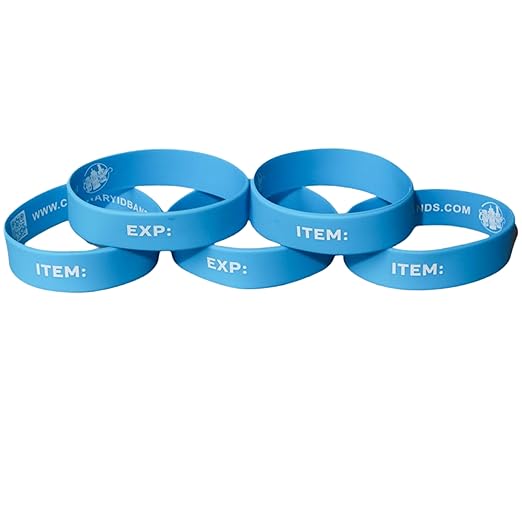 Culinary ID Bands WRITABLE BLUE, Silicone Labeling Bands for 16–24 oz Bottles & Dredges, Reusable Color Coded Bottle Identifiers, Blue Silicone Bands, Pack of 6
