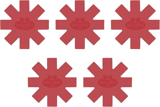 BALLARINI Accessories 5-pc 15.7-inch Silicone Cookware Protecters, Made in Italy, Red