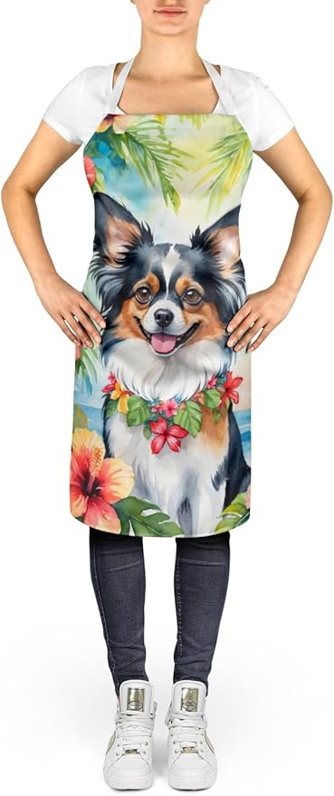 Caroline's Treasures Papillon Luau Apron Cooking Kitchen Server Baking Crafts Gardening for Adult Women Men, Unisex, Large, Multicolor