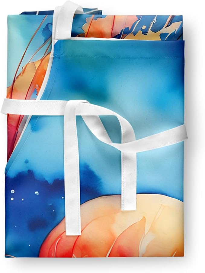 Caroline's Treasures Jellyfish Apron Cooking Kitchen Server Baking Crafts Gardening for Adult Women Men, Unisex, Large, Multicolor