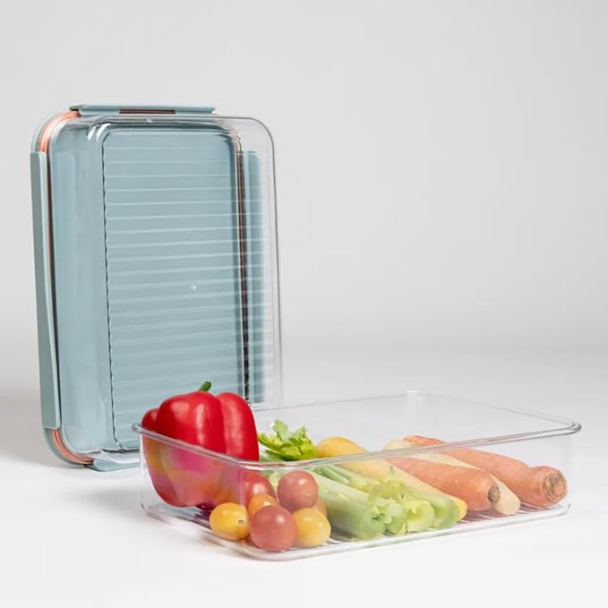 LocknLock LBF405RS7M Bisfree Modular Plus Food Storage Containers for Lunch, Meal Prep, Stackable, BPA-Free, Leakproof, Microwave, Dishwasher, Freezer-Safe, 14 Pieces, 7 Boxes and 7 Lids, Mint, 1.5L